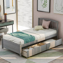 Platform Storage Bed Wood Bed Frame With Two Drawers And Headboard by HouseOfZazla