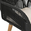 5 Pieces Patio Furniture Chair Sets, Patio Conversation Set With Wicker Cool Bar Table, Ottomans,Outdoor Furniture Bistro Sets for Porch,Backyard,Balcony,Poolside Black&Beige