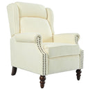 Push Back Recliner Chair Upholstered With Classic Wing Back And Solid Gourd-Shaped Legs by HouseOfZazla