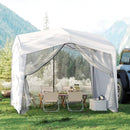 Pop up Canopy Tent wiht 4 Sidewalls Mesh Netting Wheeled Bag-White by LJGDeals