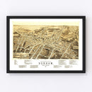 Vintage Map of Durham, North Carolina 1891