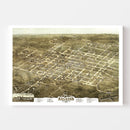 Vintage Map of Raleigh, North Carolina 1872