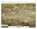 Vintage Map of Raleigh, North Carolina 1872
