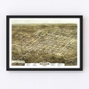 Vintage Map of Raleigh, North Carolina 1872