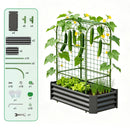2-in-1 Raised Garden Bed with Trellis - 4x2x1 Ft Outdoor Planter by HouseOfZazla