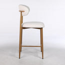 Upholstered Counter Height Bar Stools For Kitchen Island (Set of 2) - Beige by HouseOfZazla