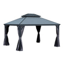 12'x14' Hardtop Gazebo with Resin Roof and Drainage Gutters by HouseOfZazla