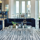 Darci - Tuxedo Arm Sofa With Tapered Legs - Blue by HouseOfZazla