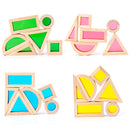 24 Pcs Rainbow Acrylic Sensory Wooden Building Blocks by Green Elephant Home and Toys