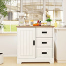 Farmhouse Sideboard Buffet Cabinet Kitchen Pantry with Sliding Doors-White by LJGDeals