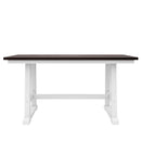 6-Piece Wood Dining Table Set Kitchen Table Set with Long Bench and 4 Dining Chairs, Farmhouse Style, Walnut+White