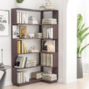 Ox Blood - Red 90Cm L-Shaped Freestanding Corner Bookshelf With Anti Tip Safety, Storage Cabinet For Living Room - Ox Blood Red by HouseOfZazla
