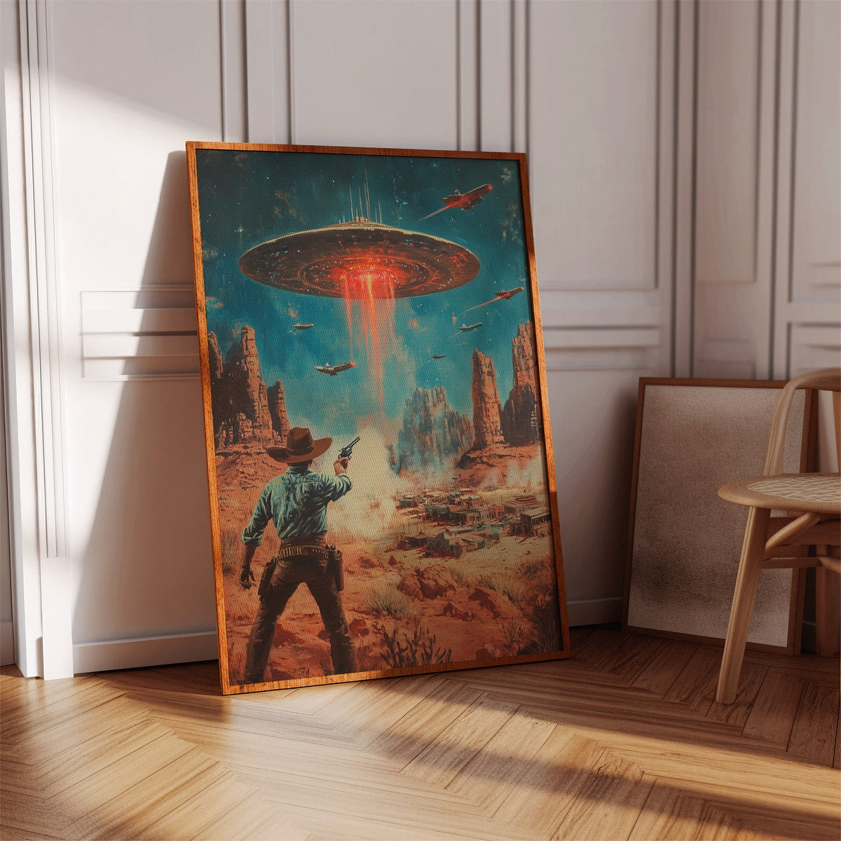 Cowboy vs. UFO – Sci-Fi Western Wall Art, photo 2 of 8