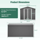 Lockable Secure Metal Shed 8x12 FT by HouseOfZazla
