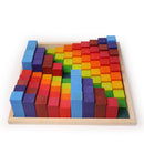 **Pre-order (Ships in 1-2 Weeks)**100 Pcs STAINED Large Stepped Counting Wooden Stacking Blocks