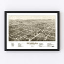 Vintage Map of De Land, Florida 1884