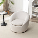 Winnie Modern Teddy Fabric Barrel Chair, 360° Swivel