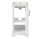 Bathroom Vanity With Sink, Soft Close Door, Adjustable Shelf, Freestanding Single Unit - White by HouseOfZazla