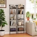 5 Tier Wall Mount Ladder Shelf with Anti-Tipping Kits for Home Office-Rustic Brown by LJGDeals