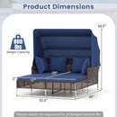 Outdoor Daybed with Retractable Canopy PE Wicker Rattan Patio Lounger by LJGDeals