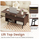 31.5 Inch Lift-Top Coffee Table with Hidden Storage and 2 Open Shelves by LJGDeals