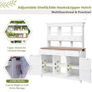 TOPMAX 65.7" Tall Garden Potting Bench Table with Hutch
