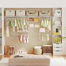 4-8 Feet Closet Organizers and Storage System with Hanging Rod for Laundry Bedroom by LJGDeals