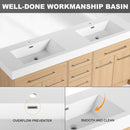 Freestanding Bathroom Vanity With Resin Sink, Soft-Closing Doors And Drawers