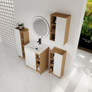4 Piece Bathroom Vanity Set With Sink, Vanity Combo With Storage Cabinets - Black / Light Oak / White by HouseOfZazla