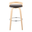 Grotto - Contemporary Fixed-Height Barstool With Swivel With Round Footrest (Set of 2) by HouseOfZazla