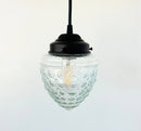 Vintage Clear Beehive Hobnail Glass Pendant