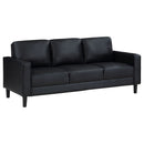 Weld 3 Piece Upholstered Track Arm Sofa Set - Black by HouseOfZazla