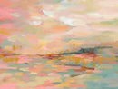 Abstract Pastel Landscape Wall Art Canvas Print – Soft Pink