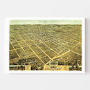 Vintage Map of Lexington, Kentucky 1871