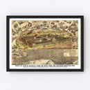 Vintage Map of Louisville, Kentucky 1883