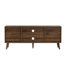 55" TV Cabinet With Vertical Groove Doors, Adjustable Shelves - Walnut by HouseOfZazla