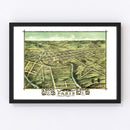 Vintage Map of Paris, Kentucky 1870