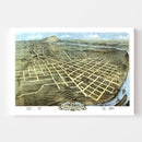 Vintage Map of Chattanooga, Tennessee 1871