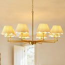 8-Light Rope and Fabric Shade Gold Chandelier by HouseOfZazla