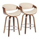 Symphony - Mid Century Modern Fixed Height Counter Stool & Swivel With Round Footrest (Set of 2) by HouseOfZazla