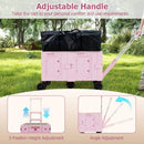 Large Foldable Utility Cart with 2-Tier Storage Crates and Telescoping Handle