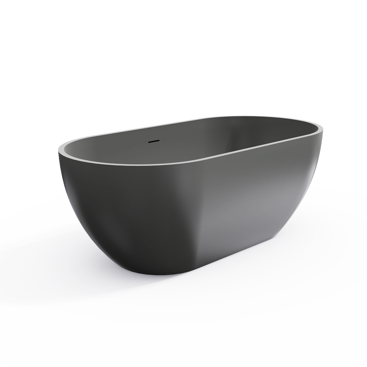59 Inch Solid Surface Oval Freestanding Bathtub, photo 6 of 10