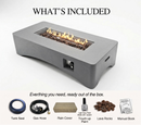 56' Propane Fire Pit Table - Rectangular Outdoor Gas Fire Pit