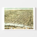 Vintage Map of Clarksville, Tennessee 1870