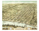 Vintage Map of Clarksville, Tennessee 1870