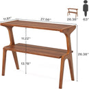 Narrow End Table With 2 Tier Shelf - Cherry by HouseOfZazla