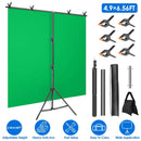 5 6.5FT T-Shape Photo Video Backdrop Stand Heavy Duty Background Stand Adjustable Photography Backdrop Stand with 6 Spring Clamps Sandbag Carry Bag fo