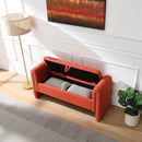 Modern Teddy Upholstered Large Bed End Bench With Arms And Storage by Unique Piece Furniture