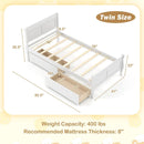 Twin Size Sleigh Bed with 2 Storage Drawers Wood Platform Bed Frame by LJGDeals