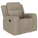 Slater - Upholstered Recliner Chair With Manual Recline - Taupe by HouseOfZazla